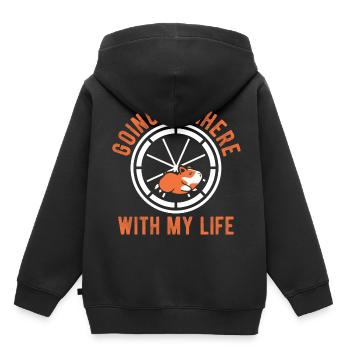 Nagetier Hamster - Kinder Premium Organic Hoodie - Schwarz - Hinten - AI Model Kid Male (0cm)