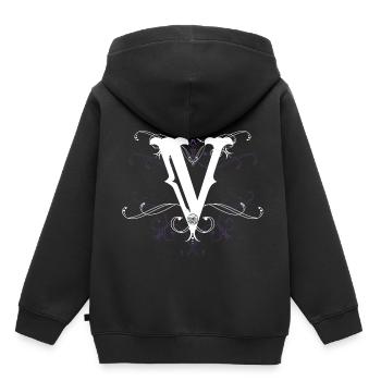 Point V(V)(v) - Kids Premium Organic Hoodie - black - Back - AI Model Kid Male (0cm)