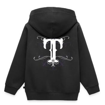 Letter T, point (t) - Kids Premium Organic Hoodie - black - Back - AI Model Kid Male (0cm)