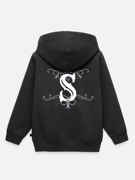 Buchstabe S Buchstabe-S - Kinder Premium Organic Hoodie - Schwarz
