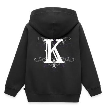 Letter K letter -K - Kids Premium Organic Hoodie - black - Back - AI Model Kid Male (0cm)