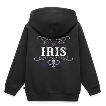 Iris Name Vorname Personalisiert - Kinder Premium Organic Hoodie - Schwarz - Hinten - AI Model Kid Male (0cm)
