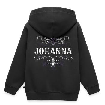 Johanna Nom Prénom personnalisé - Sweat Premium à capuche enfant bio - noir - Dos - AI Model Kid Male (0cm)