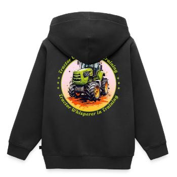 Traktorflüsterer in der Ausbildung - Kinder Premium Organic Hoodie - Schwarz - Hinten - AI Model Kid Male (0cm)