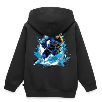 Eishockey Spieler - Cooles Vintage Eishockey Grafi - Kinder Premium Organic Hoodie - Schwarz - Hinten - AI Model Kid Male (0cm)