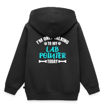 Lab Pointer - Kinder Premium Organic Hoodie - Schwarz - Hinten - AI Model Kid Male (0cm)