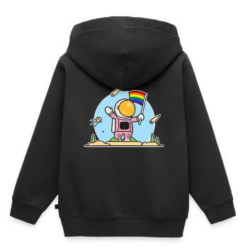 Schwuler Astronaut - Kinder Premium Organic Hoodie - Schwarz - Hinten - AI Model Kid Male (0cm)