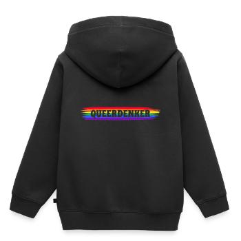 Penseur queer - Sweat Premium à capuche enfant bio - noir - Dos - AI Model Kid Male (0cm)