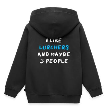 Lurcher - Kinder Premium Organic Hoodie - Schwarz - Hinten - AI Model Kid Male (0cm)