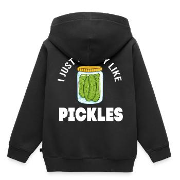 Cornichon Concombre Concombre - Sweat Premium à capuche enfant bio - noir - Dos - AI Model Kid Male (0cm)