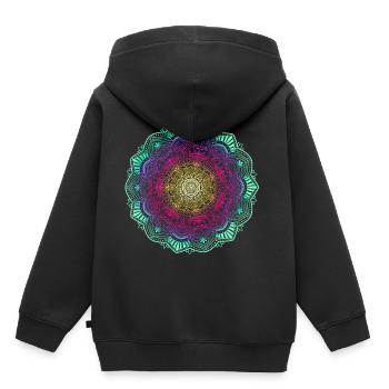 Mandala - Kids Premium Organic Hoodie - black - Back - AI Model Kid Male (0cm)
