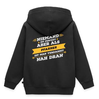 Pfarrer Beruf Geschenk - Kinder Premium Organic Hoodie - Schwarz - Hinten - AI Model Kid Male (0cm)
