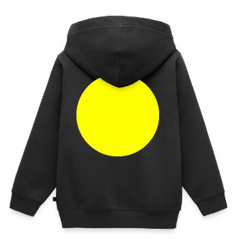 Circle yellow - Kids Premium Organic Hoodie - black - Back - AI Model Kid Male (0cm)