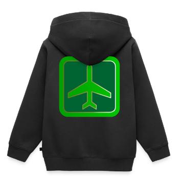 Avion en avion Heißluftballon ba de l'air - Sweat Premium à capuche enfant bio - noir - Dos - AI Model Kid Male (0cm)
