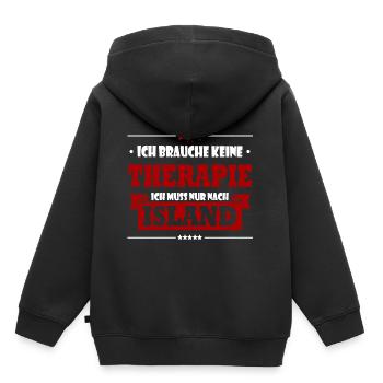 lustig Therapie ISLAND spruch urlaub tourist reise - Kinder Premium Organic Hoodie - Schwarz - Hinten - AI Model Kid Male (0cm)