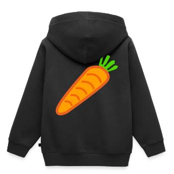 carrots moehren karotten ruebe veggie gemuese vege - Kinder Premium Organic Hoodie - Schwarz - Hinten - AI Model Kid Male (0cm)