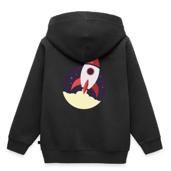 Rocket launch, rocket, space - Kids Premium Organic Hoodie - black - Back - AI Model Kid Male (0cm)