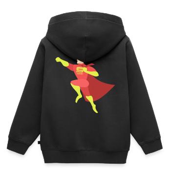 Superpapa als Geschenk - Kinder Premium Organic Hoodie - Schwarz - Hinten - AI Model Kid Male (0cm)