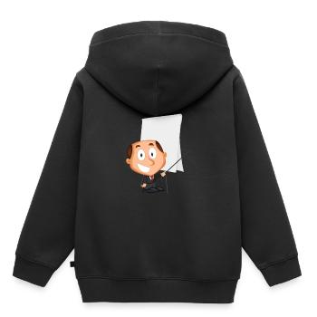Lecturer uses flipchart, gift idea - Kids Premium Organic Hoodie - black - Back - AI Model Kid Male (0cm)