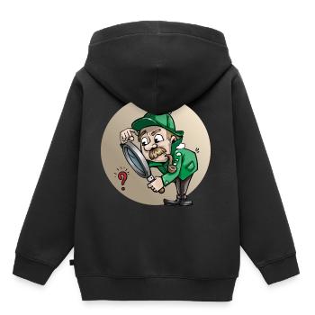 detective detective private investigationgator1 - Sweat Premium à capuche enfant bio - noir - Dos - AI Model Kid Male (0cm)