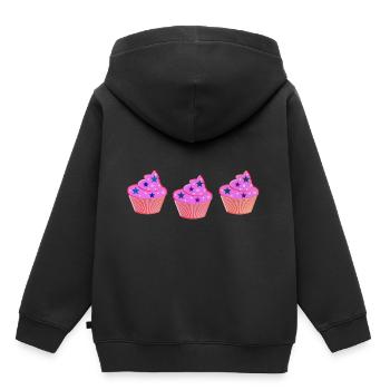 Muffins - Sweat Premium à capuche enfant bio - noir - Dos - AI Model Kid Male (0cm)
