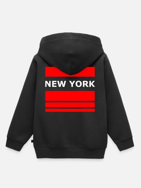 NEW YORK - Kinder Premium Organic Hoodie - Schwarz