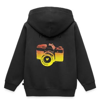 Camera Freiburg Germany - Kids Premium Organic Hoodie - black - Back - AI Model Kid Male (0cm)