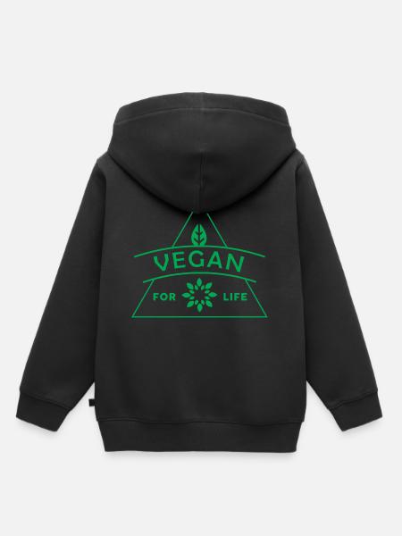 vegan Geschenk - Kinder Premium Organic Hoodie - Schwarz