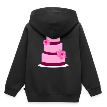 Torte Hochzeit Hochzeitstorte Blumen Geschenkidee - Kinder Premium Organic Hoodie - Schwarz - Hinten - AI Model Kid Male (0cm)