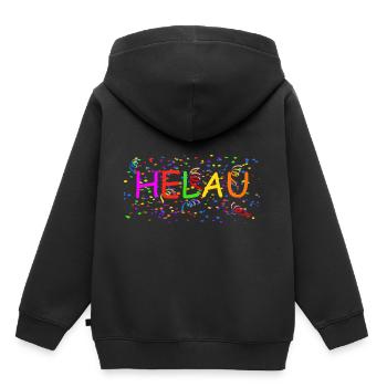 Helau - Kinder Premium Organic Hoodie - Schwarz - Hinten - AI Model Kid Male (0cm)