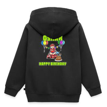 Geburtstag Feuerwehr Oskar Geschenk Birthday - Kinder Premium Organic Hoodie - Schwarz - Hinten - AI Model Kid Male (0cm)