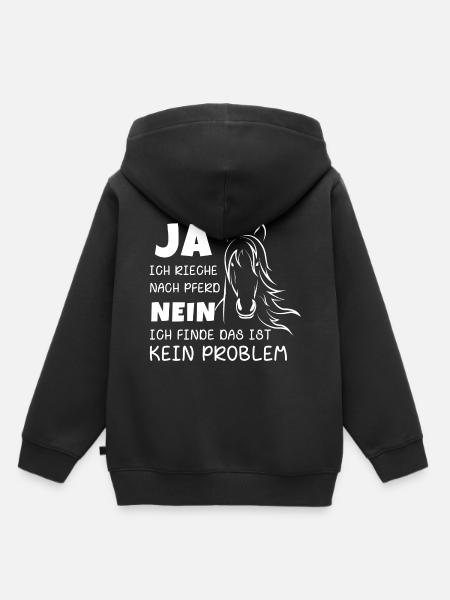 Rieche nach Pferd - Kinder Premium Organic Hoodie - Schwarz