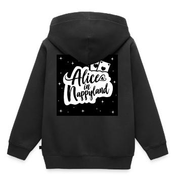 Alice in Nappyland 1 - Kinder Premium Organic Hoodie - Schwarz - Hinten - AI Model Kid Male (0cm)
