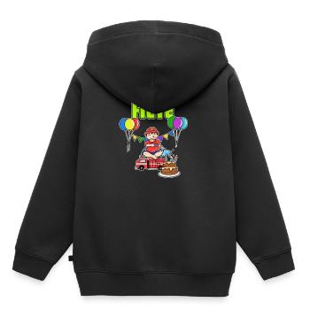 cadeau sapeurs-pompiers Fiete - Sweat Premium à capuche enfant bio - noir - Dos - AI Model Kid Male (0cm)