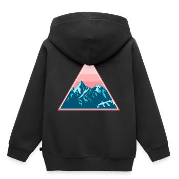 Gebirge Berge Schneebedeckt im Dreieck - Kinder Premium Organic Hoodie - Schwarz - Hinten - AI Model Kid Male (0cm)