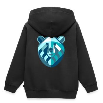Gardez abstrait blanc bleu - Sweat Premium à capuche enfant bio - noir - Dos - AI Model Kid Male (0cm)