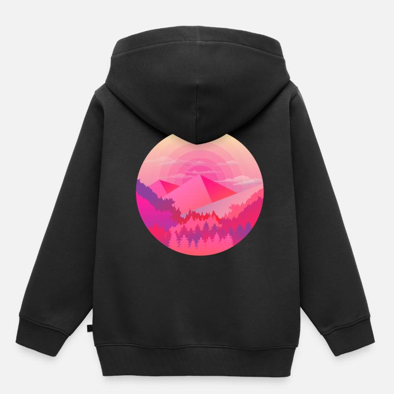 pyramide des montagnes Sonnenwald - Sweat Premium à capuche enfant bio - noir