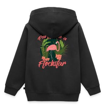Party Flamingo like a Flockstar - Kids Premium Organic Hoodie - black - Back - AI Model Kid Male (0cm)