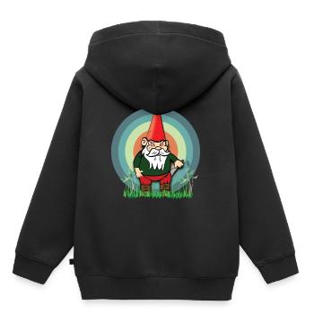 Böser und gemeiner Gartenzwerg Gnom Zwerg - Kinder Premium Organic Hoodie - Schwarz - Hinten - AI Model Kid Male (0cm)