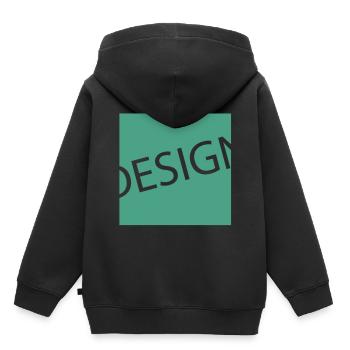 Design - Kinder Premium Organic Hoodie - Schwarz - Hinten - AI Model Kid Male (0cm)