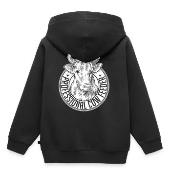 chargeur de vache professionnelle - Sweat Premium à capuche enfant bio - noir - Dos - AI Model Kid Male (0cm)