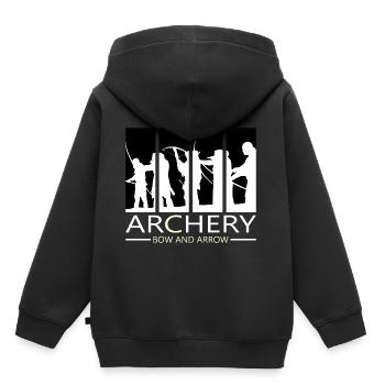Bogenschießen Bogensport Bogen Armbrust Geschenk - Kinder Premium Organic Hoodie - Schwarz - Hinten - AI Model Kid Male (0cm)