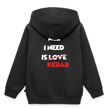 All I Need Is Kebab - Für Döner Fans - Kinder Premium Organic Hoodie - Schwarz - Hinten - AI Model Kid Male (0cm)