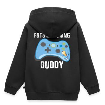 Cute Future Gaming Buddy Baby Gamer Parents - Kinder Premium Organic Hoodie - Schwarz - Hinten - AI Model Kid Male (0cm)