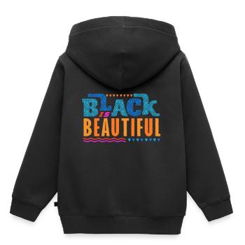 Black is Beautiful Afrikanisch Amerikanisch - Kinder Premium Organic Hoodie - Schwarz - Hinten - AI Model Kid Male (0cm)