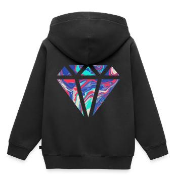 Schlichtes buntes Diamanten Design/Symbol - Kinder Premium Organic Hoodie - Schwarz - Hinten - AI Model Kid Male (0cm)