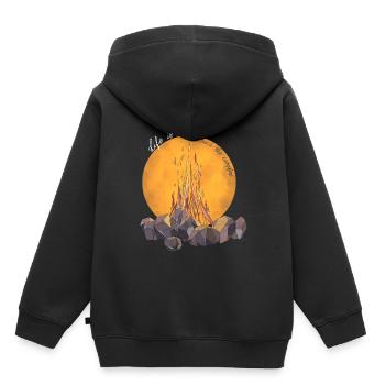 Around the campfire - Kids Premium Organic Hoodie - black - Back - AI Model Kid Male (0cm)