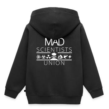 Mad Scientists Union - White - Kids Premium Organic Hoodie - black - Back - AI Model Kid Male (0cm)