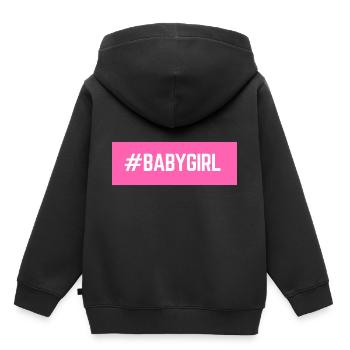#BABYGIRL - Sweat Premium à capuche enfant bio - noir - Dos - AI Model Kid Male (0cm)