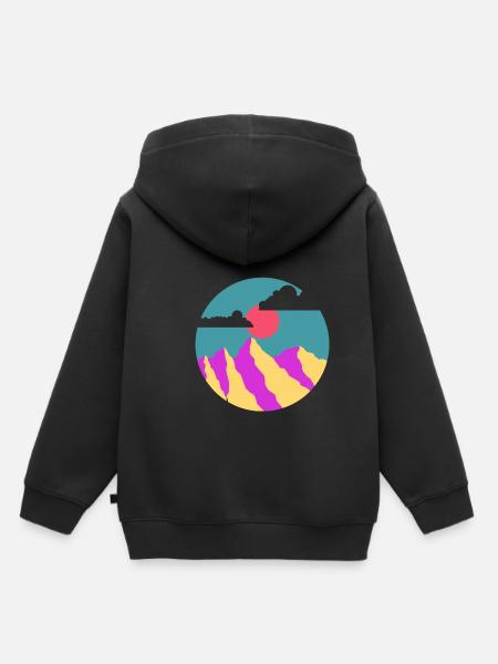 Bergillustration - Kinder Premium Organic Hoodie - Schwarz